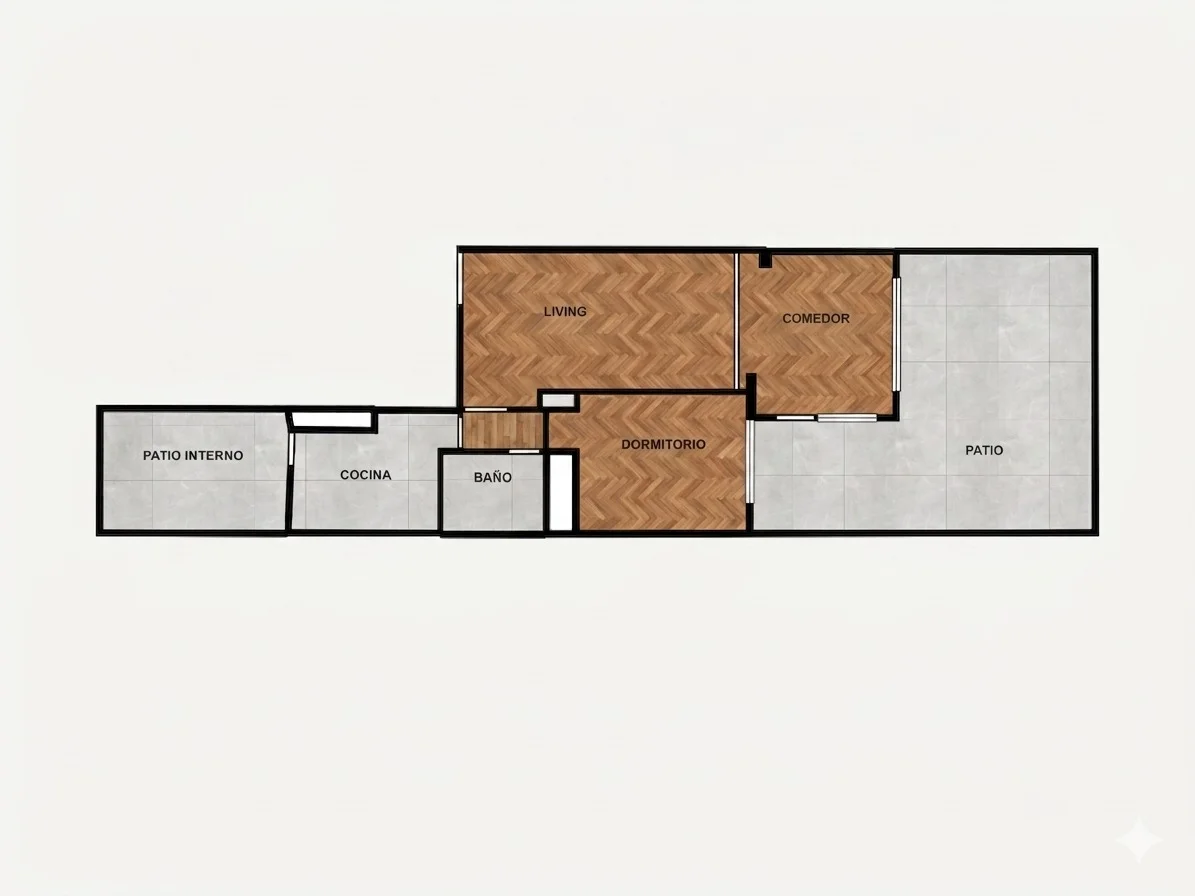 DEPARTAMENTO 2 AMBIENTES CON PATIO EN ALMAGRO